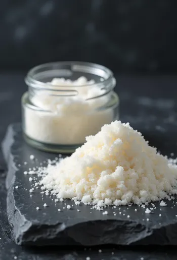 Agar-agar prah u maloj zdjelici uz drvenu žlicu na svijetloj podlozi