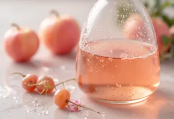 Vinski ocat u staklenoj zdjelici, okružen crnim i bijelim grožđem, moštom i octenom majkom u boci