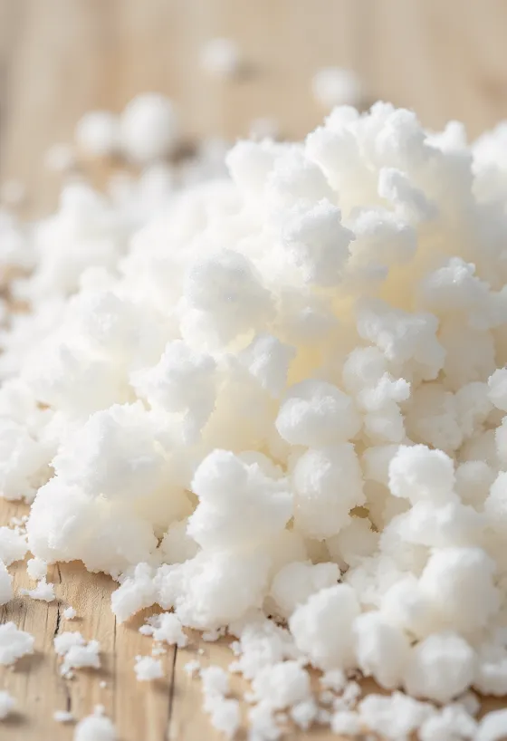 Kristalni bijeli eritrit u zdjelici i na žlici