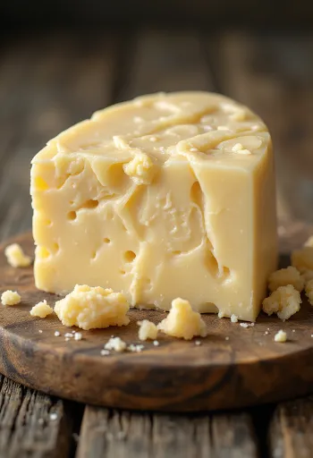 Bijeli Cheddar sir u bijeloj keramičkoj zdjelici na drvenom stolu