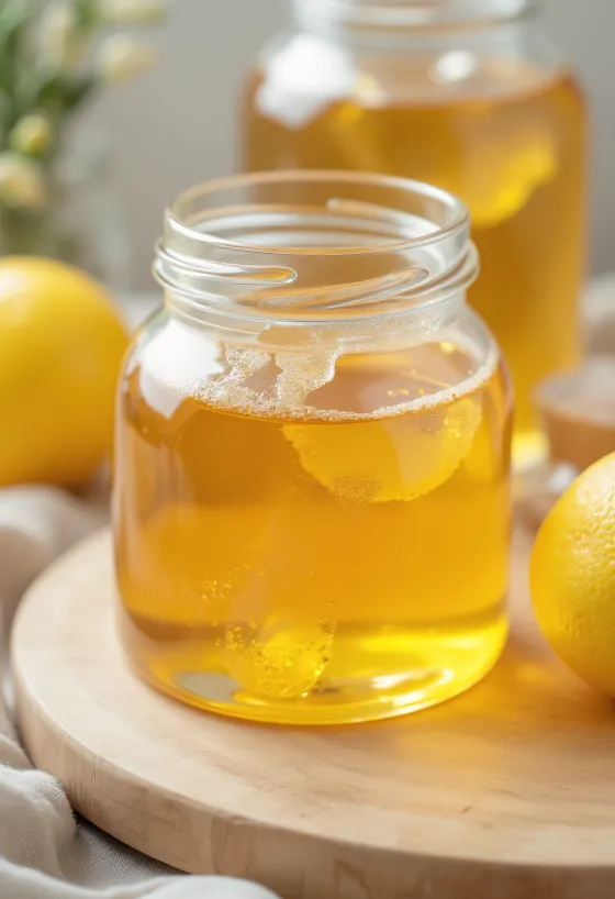 Glukozni sirup u maloj staklenki, tekući zaslađivač na žlici