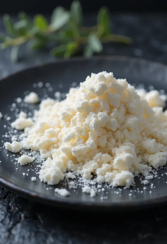 Karagenan u prahu u bočici i na žlici na svijetloj podlozi