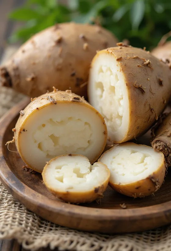 Cijeli korijen malange, detaljna tekstura kore