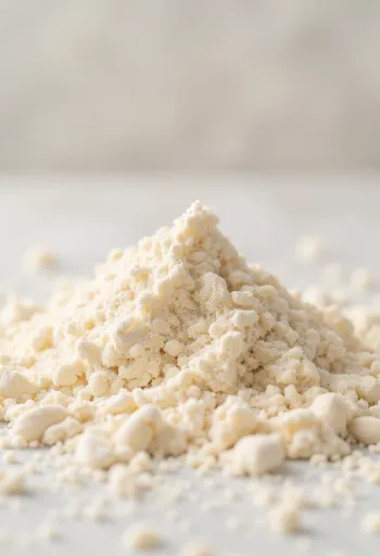 Bademovo brašno u keramičkoj zdjeli, brašno svijetle bež boje i fine teksture