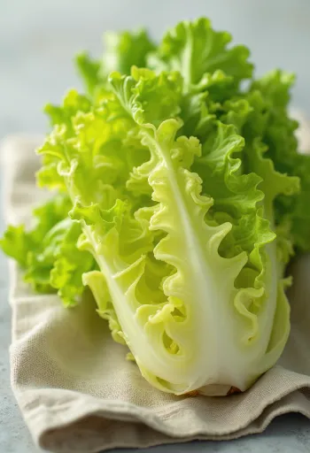 Svježa frisée salata (cikorija), kovrčavi zeleni listovi na dasci