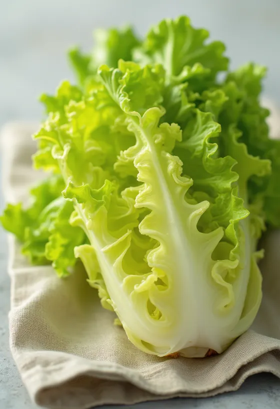 Svježa frisée salata (cikorija), kovrčavi zeleni listovi na dasci