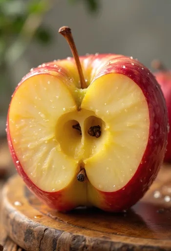 Svježe Honeycrisp jabuke i kriške na dasci