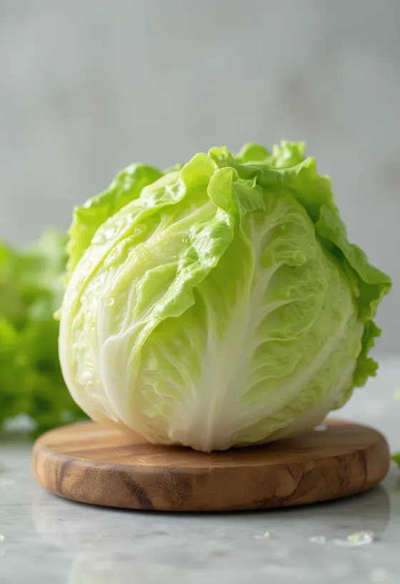 Svježa ledena salata, vidljivi unutarnji listovi