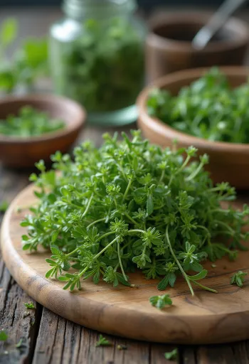 Svježi listići timijana s mirisom kima na tanjuru