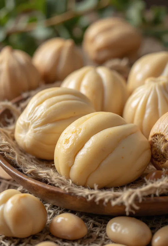 Pili orasi na drvenoj kuhinjskoj podlozi