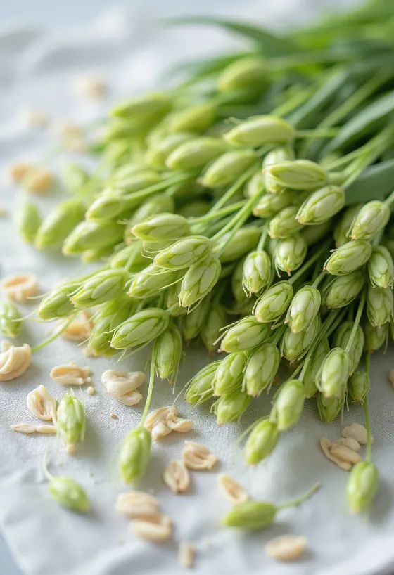 Svježi izdanci zelene zobi na čistom tanjuru