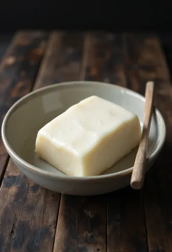 Sirovo svinjsko salo u maloj posudi, okruženo komadima neprerađenog masnog tkiva