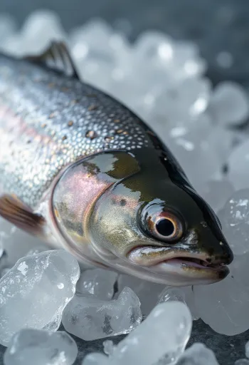 Svježi fileti pastrve s koprom, limunom i paprom na drvenoj dasci za rezanje