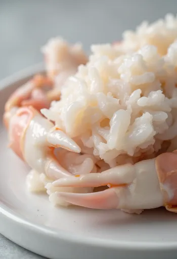 Svježi morski rak na drvenoj dasci za rezanje s limunom, češnjakom i začinima