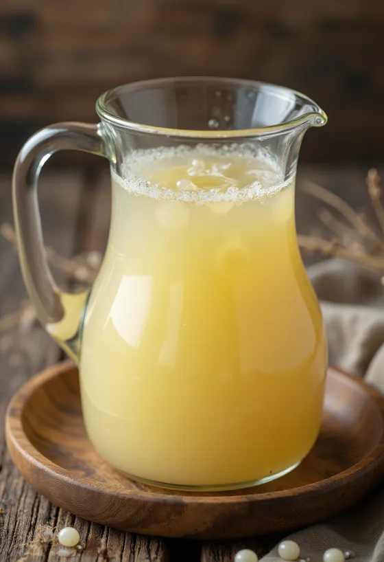 Kisela sirutka u staklenoj zdjelici na rustikalnoj podlozi