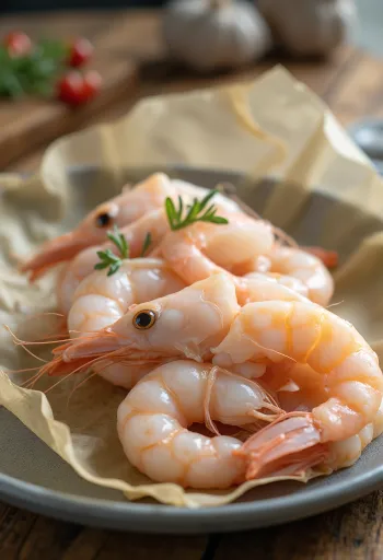 Svježe meso škampa (norveški jastog) na ledu s limunom i peršinom