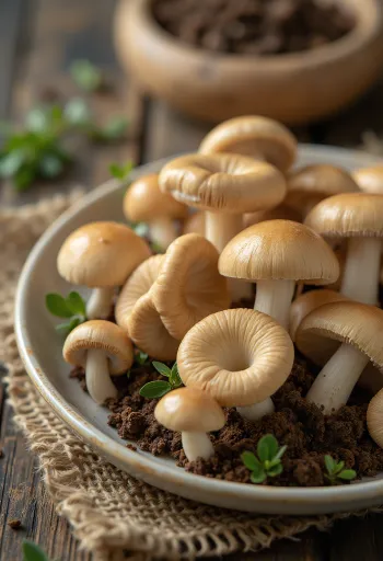 Narezani vilinski klinčac sa svježim začinima i češnjakom na drvenoj dasci