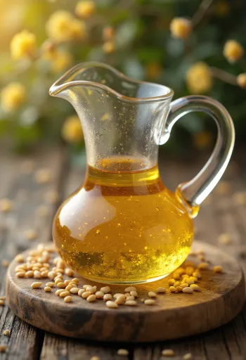 Sezamovo ulje u maloj boci, uz zdjelicu sa sezamovim sjemenkama