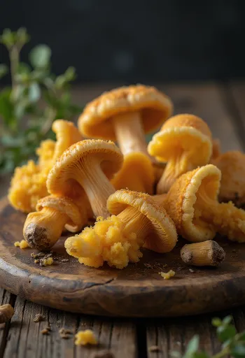 Očišćene, narezane zimske panjevčice na drvenoj dasci