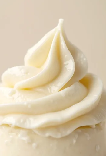 Kremasta krema od maslaca u staklenoj zdjeli i razmazana špatulom na drvenoj površini