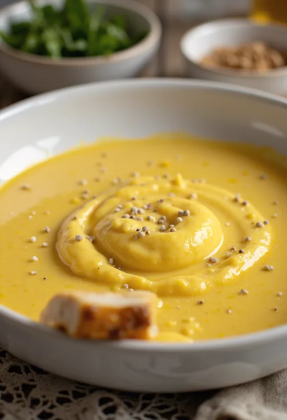 Poslužen kremasti umak od curryja i đumbira