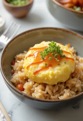 Omurice Don, japansko jelo od riže i omleta, posluženo