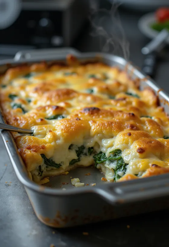 Bacalhau com natas sa špinatom, riblje jelo s umakom od vrhnja