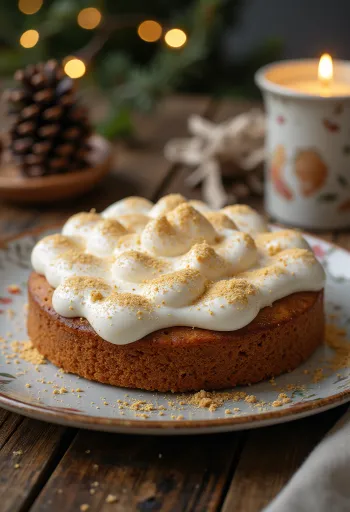 Božićna začinska torta ukrašena cimetom i zlatnim prahom