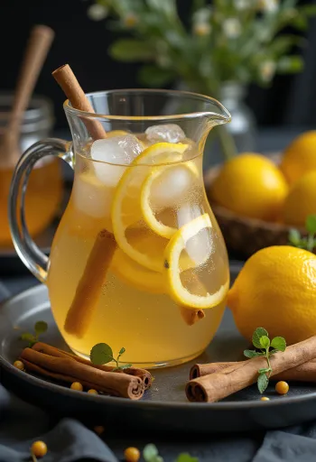 Cider s medom i limunom poslužen