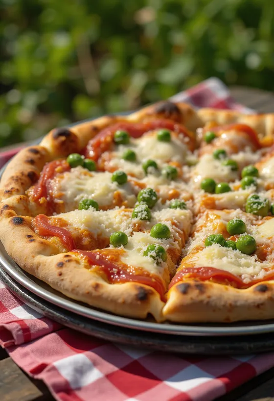 Pizza ai Piselli s graškom i sirom