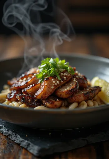 Svinjski Bulgogi poslužen, s govedinom i limetom