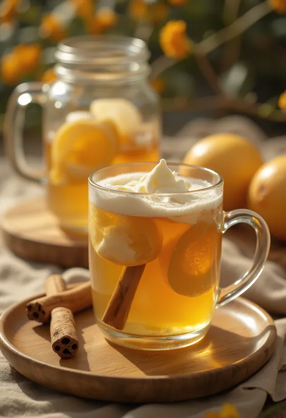 Cider s medom i đumbirom poslužen u čaši