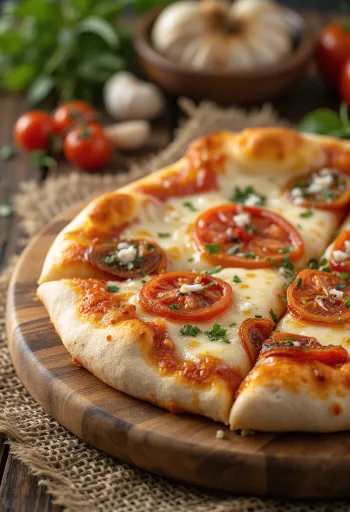 Pizza ai Pomodori Secchi sa sušenim rajčicama i sirom