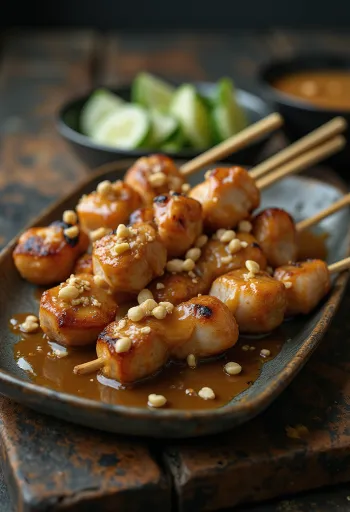 Svinjski satay na roštilju s umakom od kikirikija