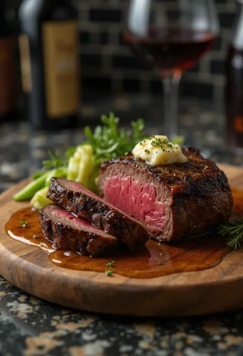 Chateaubriand steak, poslužen s dinstanim povrćem i maslacem