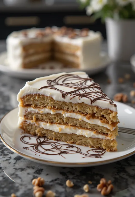 Esterházy torta poslužena