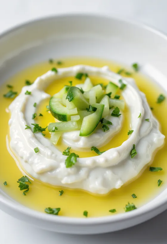 Tzatziki umak poslužen sa svježim pita kruhom
