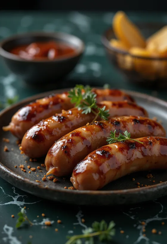 BBQ goveđa kobasica poslužena