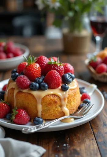 Ljetna voćna torta ukrašena svježim voćem