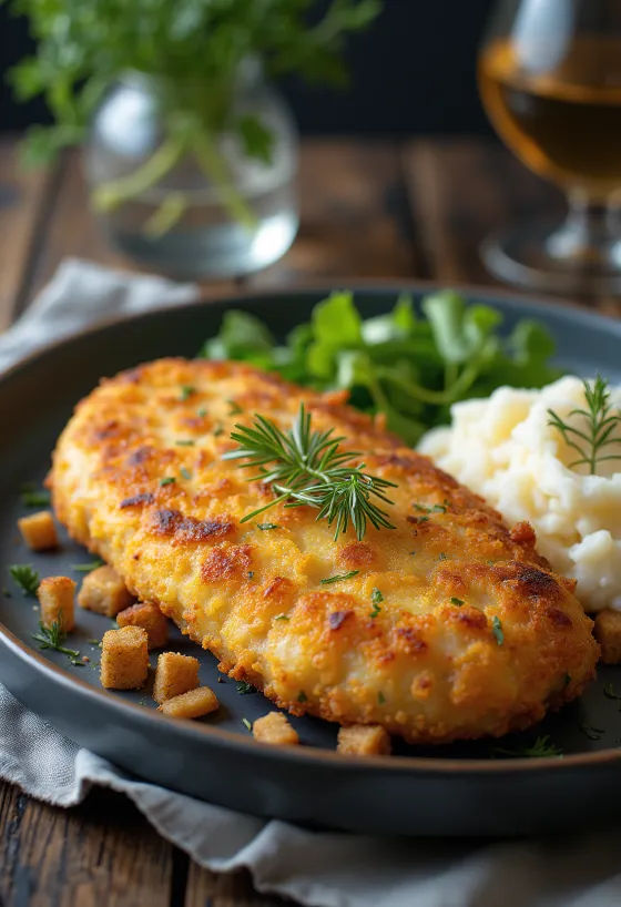 Pozharsky cutlet, ruska pileća polpeta s maslacem i krušnim mrvicama, poslužena s pire krumpirom