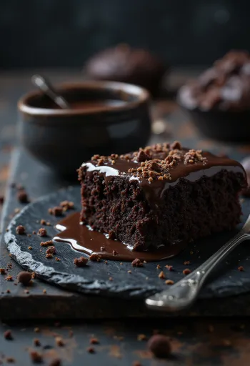 Čokoladna torta s mentom poslužena