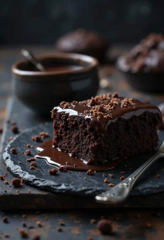 Čokoladna torta s mentom poslužena