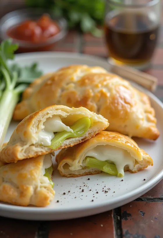 Empanada s vrhnjem i porilukom poslužena