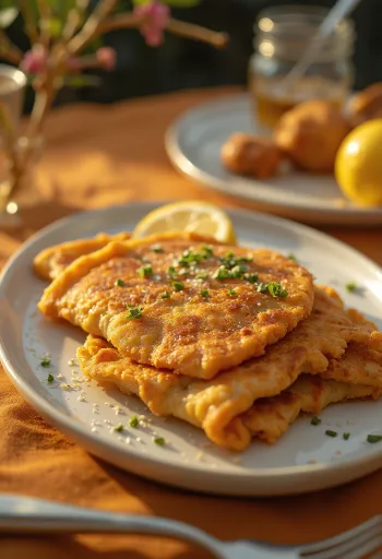 Schnitzel palačinke na tanjuru