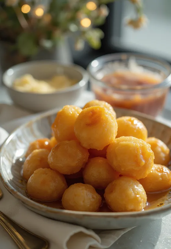 Awama bliskoistočne krafne s medom poslužene