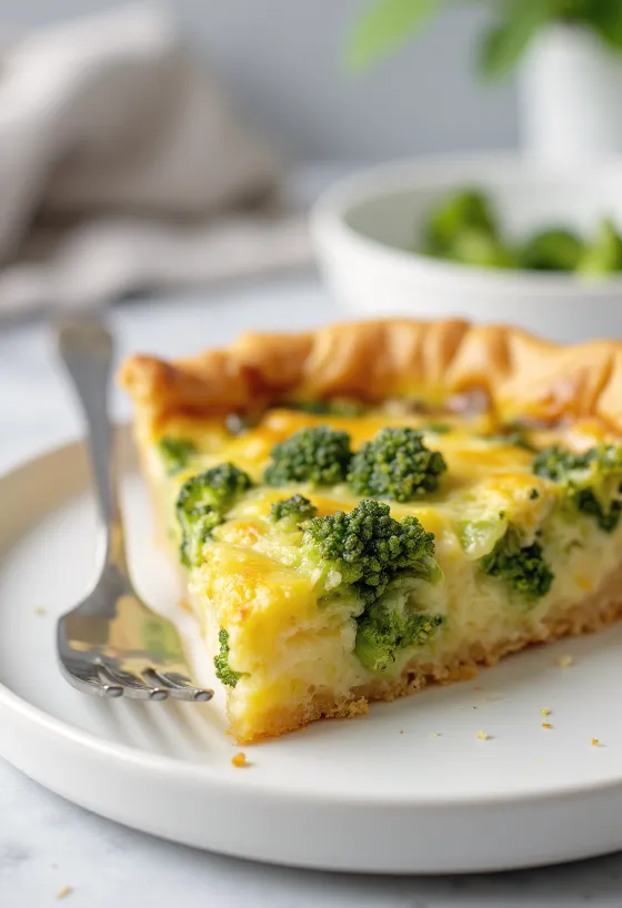 Quiche s brokulom i parmezanom svježe pečen
