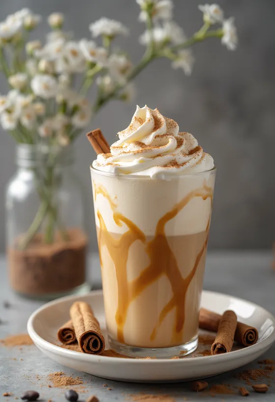 Frappe s cimetom i karamelom u čaši