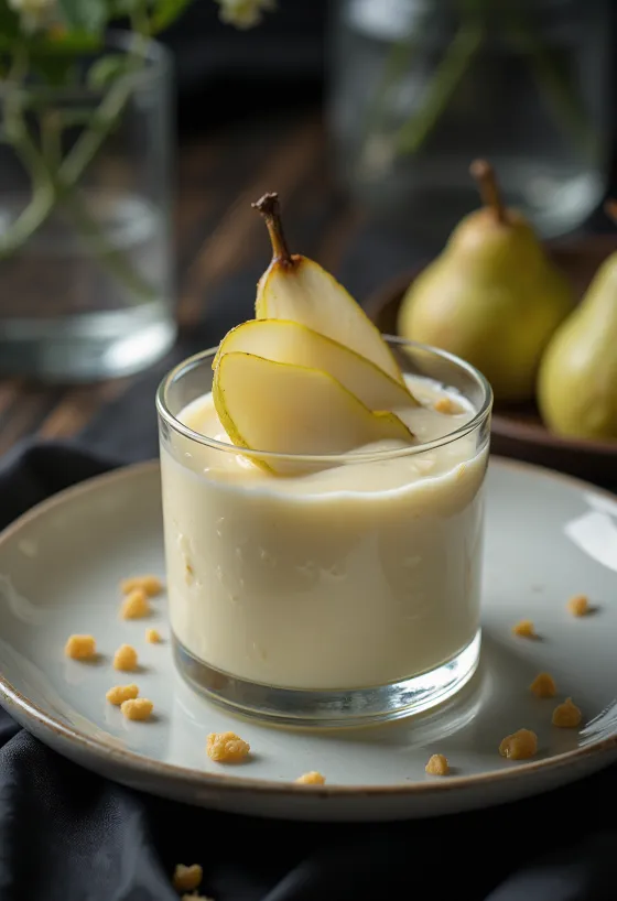 Panna cotta s kruškama u čaši