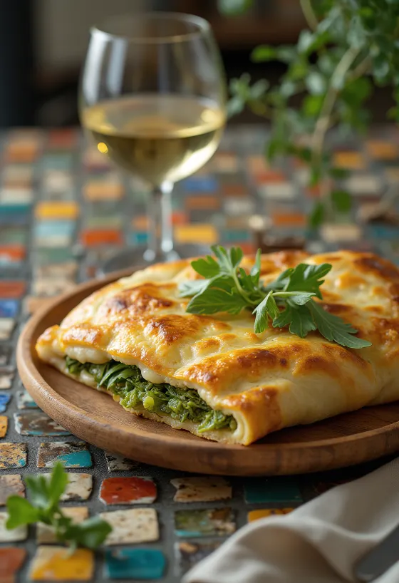 Servirani calzone s pestom i rikolom