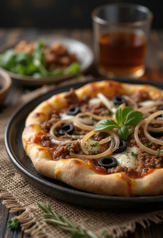 Pizza Libyenne poslužena